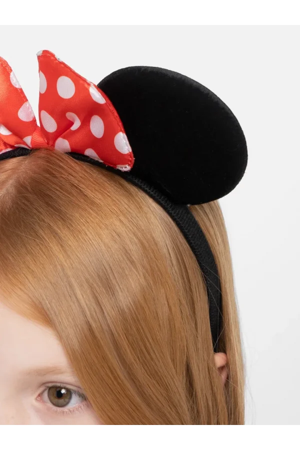 Kırmızı Fiyonklu Minnie Mouse Taç Fare Tacı Kafa Bandı