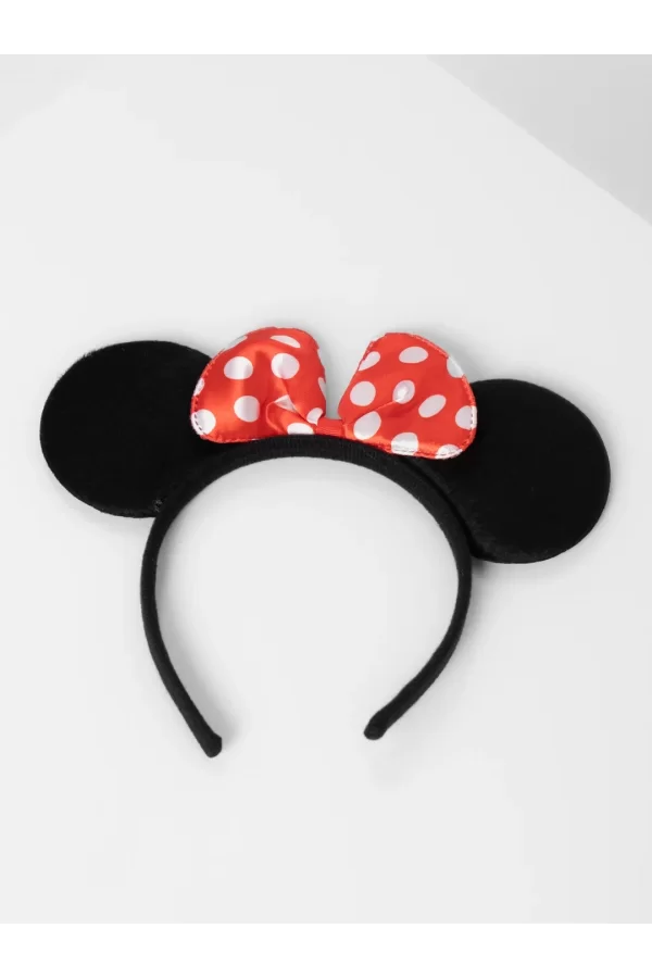Kırmızı Fiyonklu Minnie Mouse Taç Fare Tacı Kafa Bandı