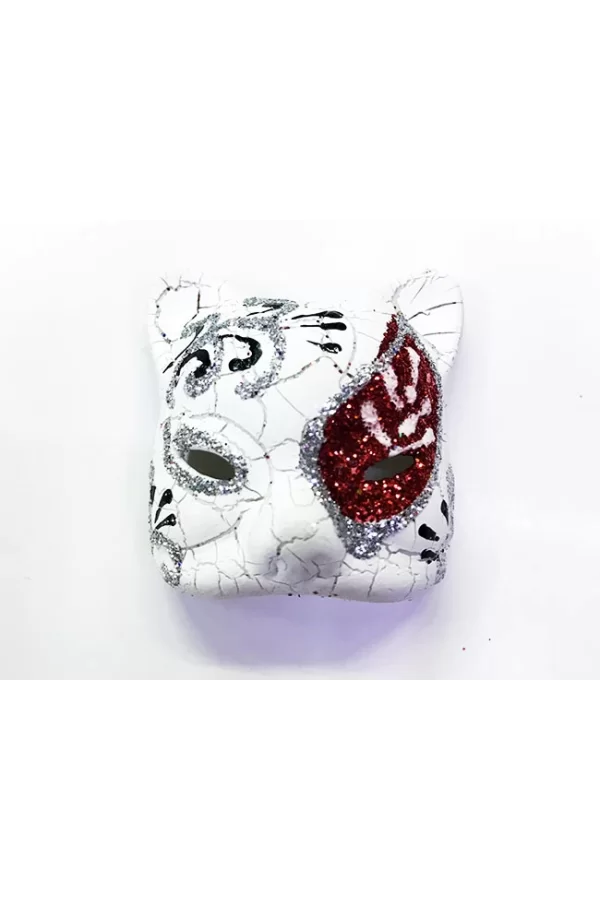 Kırmızı İşlemeli Seramik Venedik Kedi Magnet