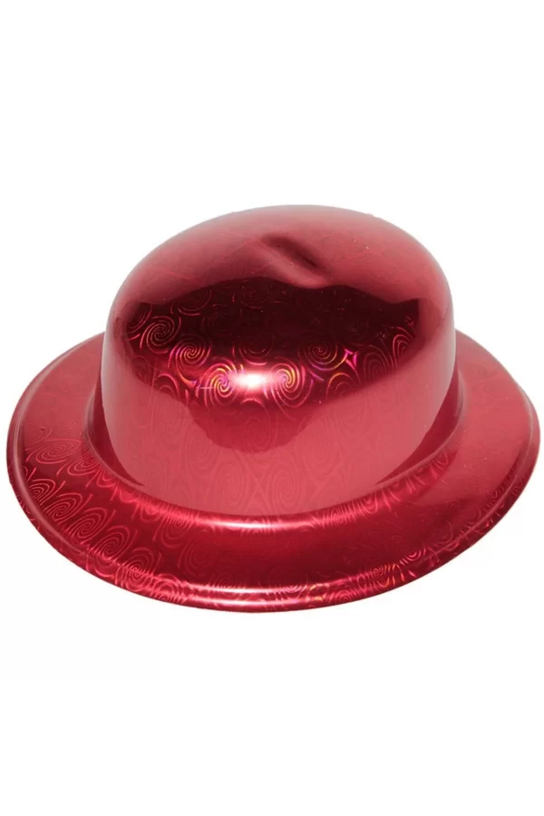 Kırmızı Renk Hologramlı Plastik Yulak Melon 27x24 Cm