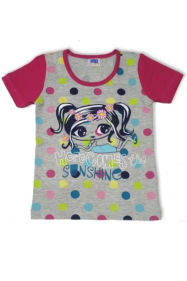 Kız Çocuk Kısa Kollu Pijama Takımı