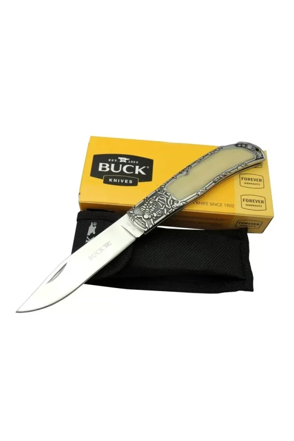 Knives Bk-009wy Kamp Çakı 23 Cm - Sedef Ampamp Metal Saplı, Kılıflı, Kutulu