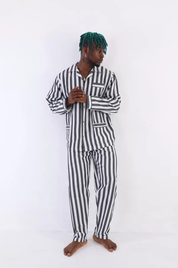 Kocabey 4007 Uzun Kol Çizgili Gaffur Erkek Pijama Takım