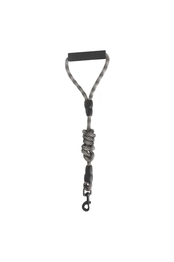 Köpek Göğüs Tasma Seti Dalga Desenli 1.5 cm*35-48 cm Siyah-Beyaz