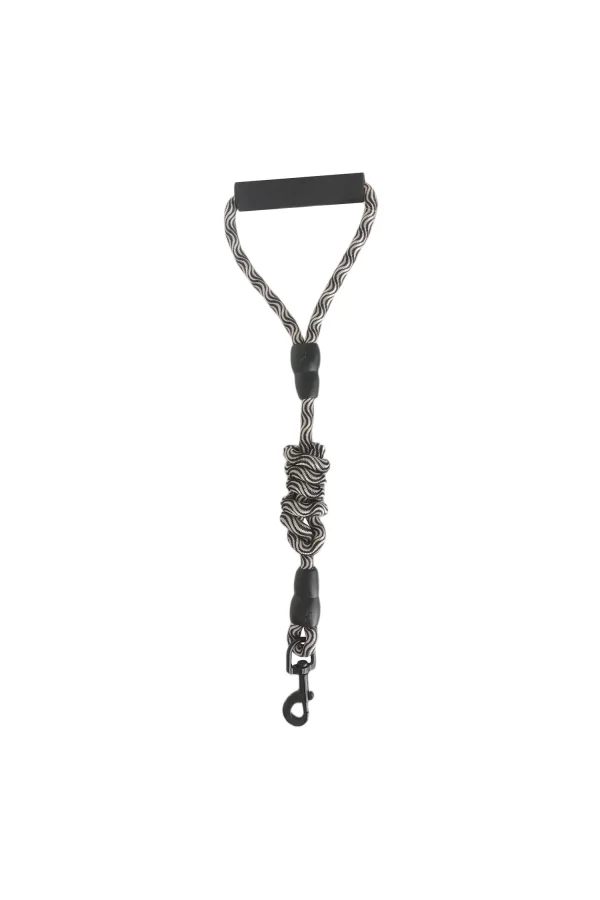 Köpek Göğüs Tasma Seti Dalga Desenli 2.5 cm*50-72 cm Siyah-Beyaz