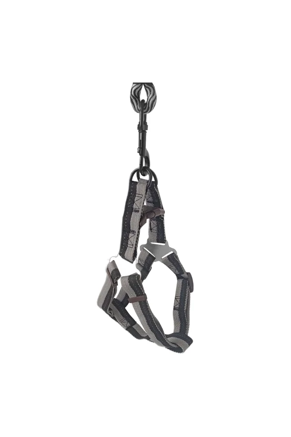 Köpek Göğüs Tasma Seti Dalga Desenli 2.5 cm*50-72 cm Siyah-Beyaz