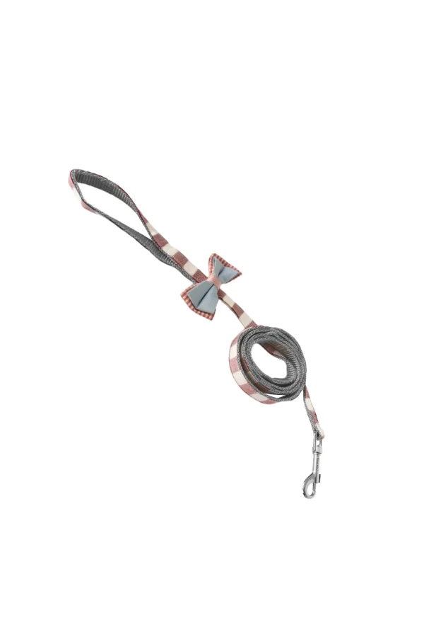 Köpek Göğüs Tasma Seti Ekose Desenli Papyonlu 1.5 cm*35-48 cm Kırmızı