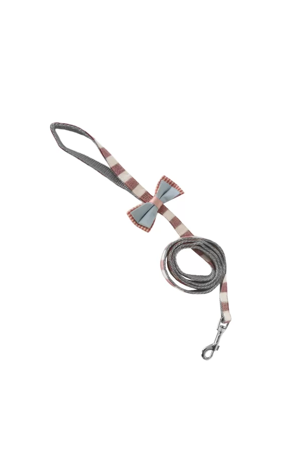 Köpek Göğüs Tasma Seti Ekose Desenli Papyonlu 1.5 cm*35-48 cm Kırmızı