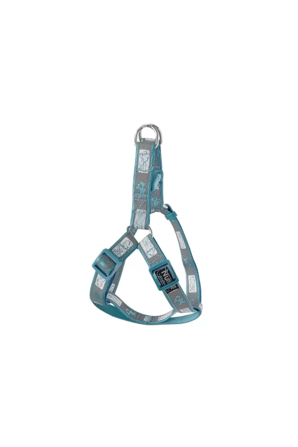 Köpek Göğüs Tasma Seti Köpek Desenli 120 cm-34 cm-47 cm Açık Mavi