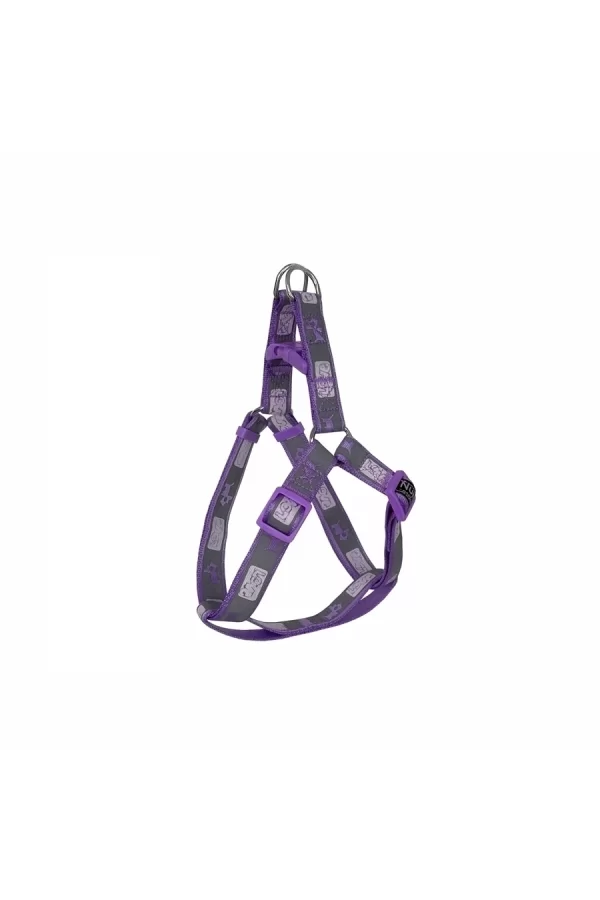 Köpek Göğüs Tasma Seti Köpek Desenli 120 cm-34 cm-47 cm Mor