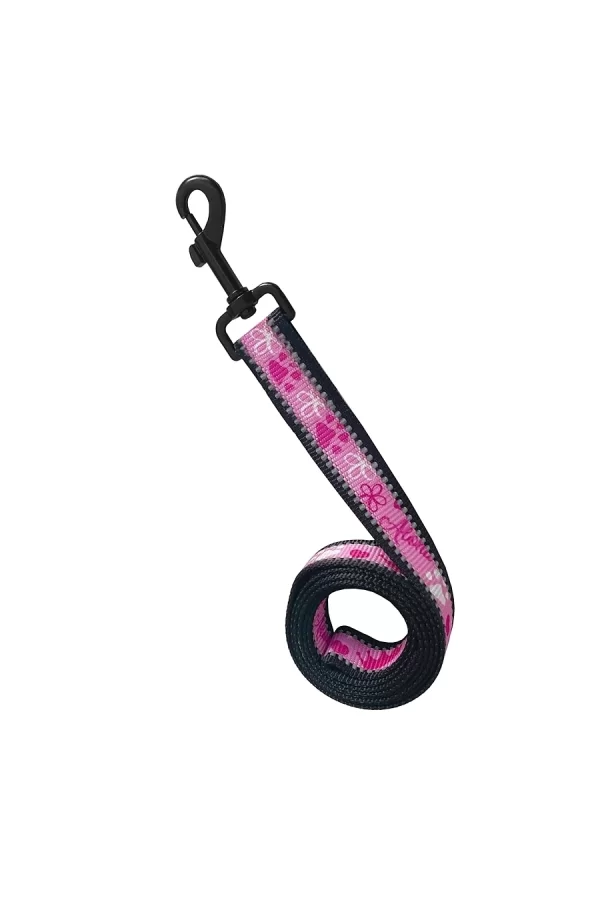 Köpek Göğüs Tasma Seti Reflektörlü Taç Desenli 120 cm-50 cm-70 cm Pembe