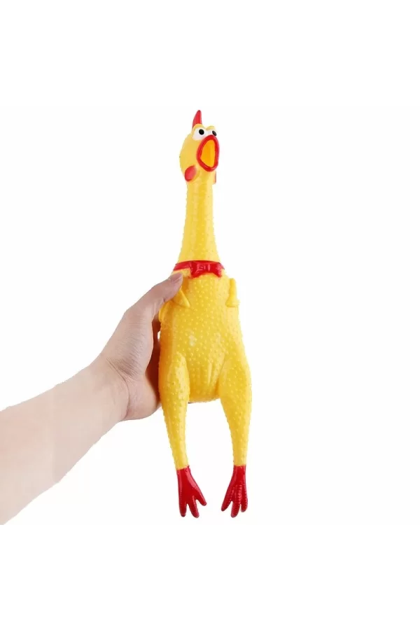 Köpekler İçin Düdüklü Horoz - Ses Çıkaran Tavuk Kedi Köpek Oyuncağı 16 Cm