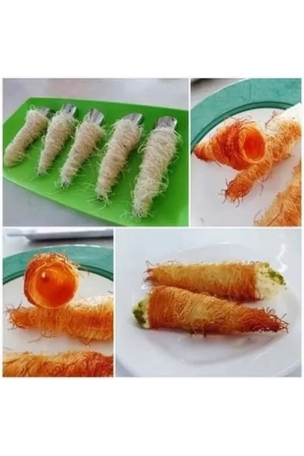 Kornet Kurabiye Şekil Verici - Paslanmaz  Korneo Kalıbı 6 Lı