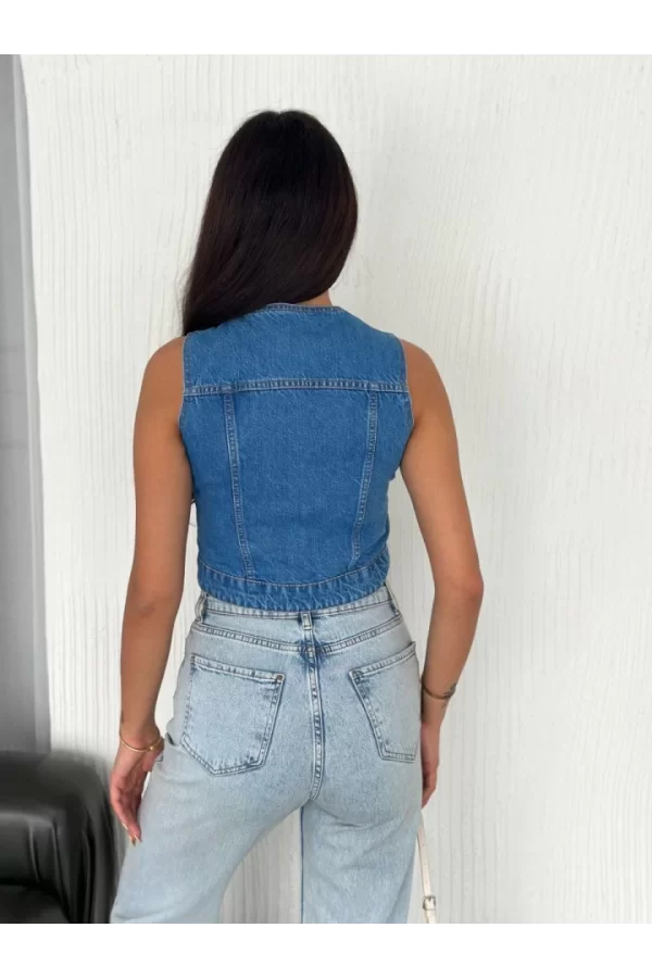 Kot Jeans Yelek - Mavi