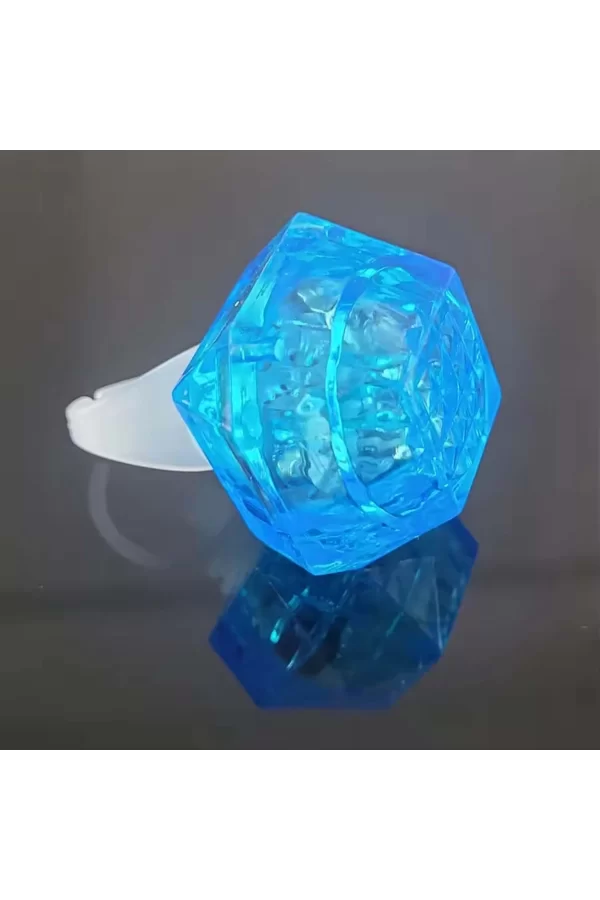 Kristal Tasarımlı Led Glow Işıklı 3 Modlu Mor Yüzük 3.5 X 5 Cm