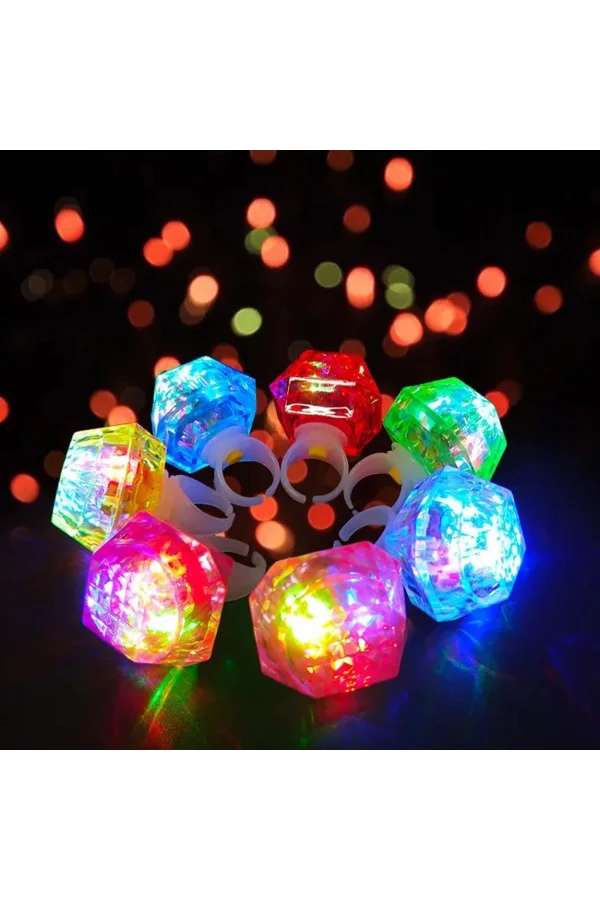Kristal Tasarımlı Led Işıklı Gümüş Yüzük