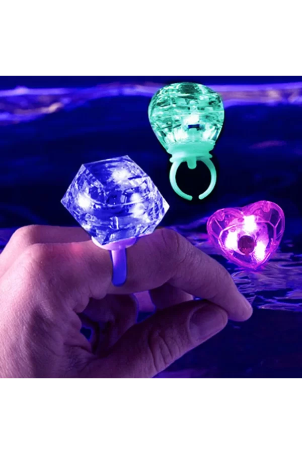 Kristal Tasarımlı Led Işıklı Mor Yüzük