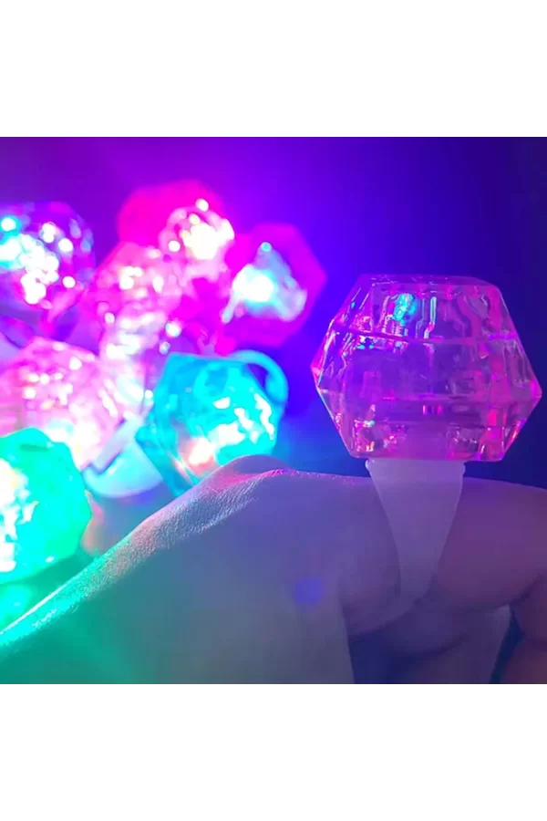 Kristal Tasarımlı Led Işıklı Mor Yüzük