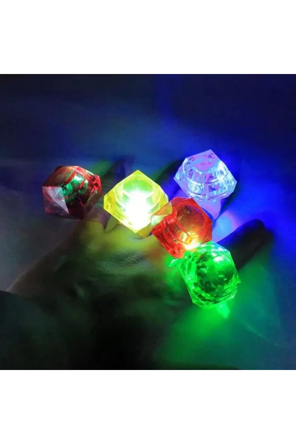 Kristal Tasarımlı Led Işıklı Mor Yüzük