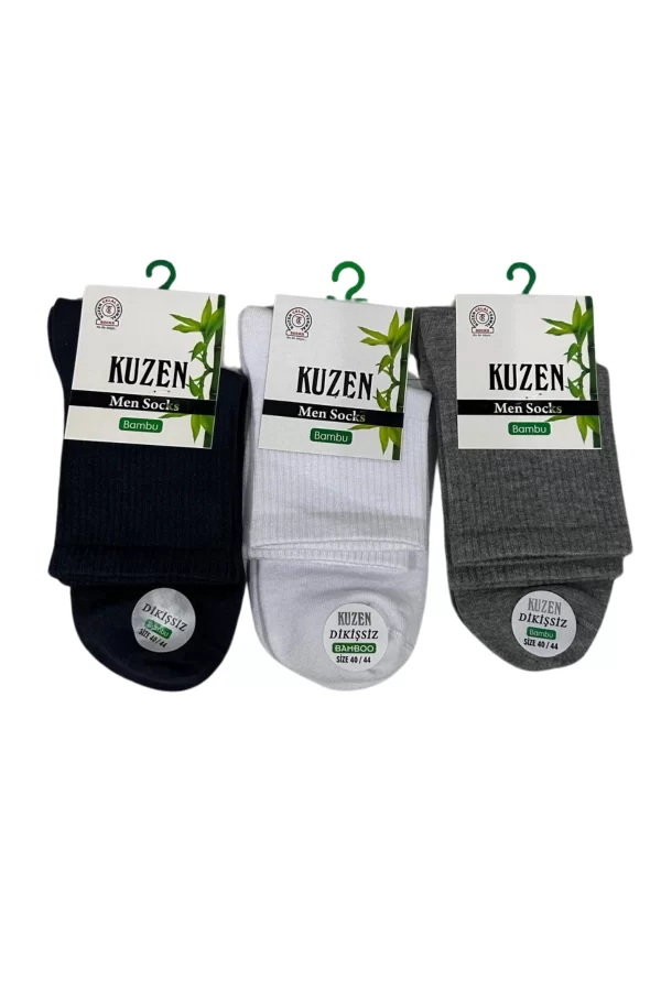 Kuzen Dikişsiz Yarım Konç Bambu Erkek Çorap 6 Adet