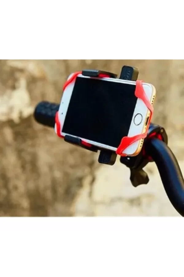 Lastik Destekli Standlı Bisiklet Telefon Tutucu