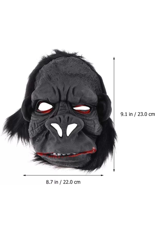 Lateks Goril Maskesi Maymun Maskesi Et Maskesi Orangutan Siyah Saçlı 1 No