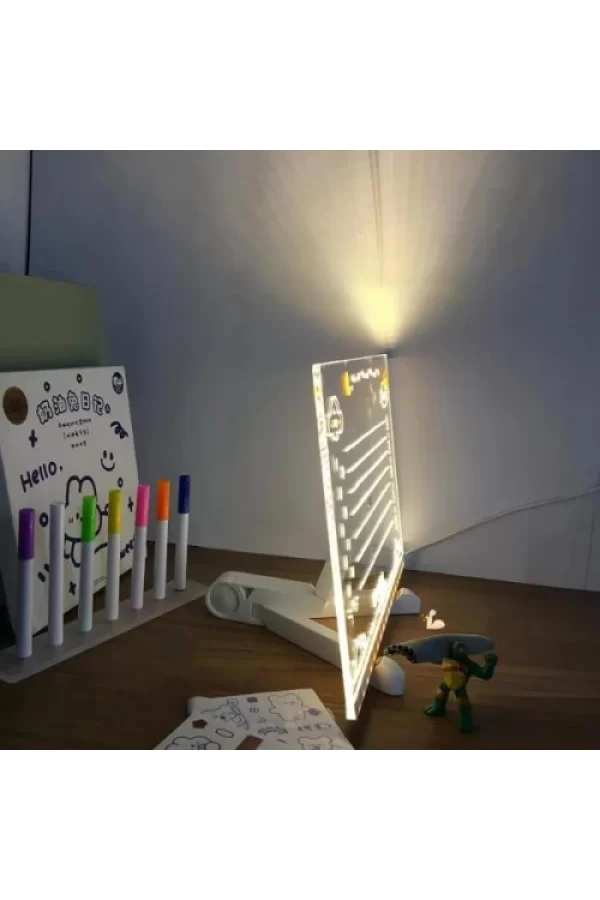 LED Aydınlatmalı Yazı ve Çizim Tahtası - Büyük Boy 30x20 cm
