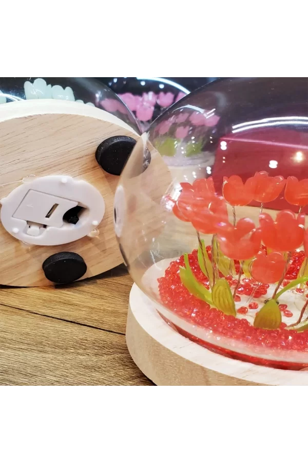 Led Işıklı Lale Cam Fanus
