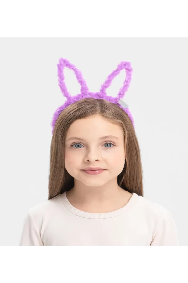 Led Işıklı Peluş Tavşan Kulak Taç Lila