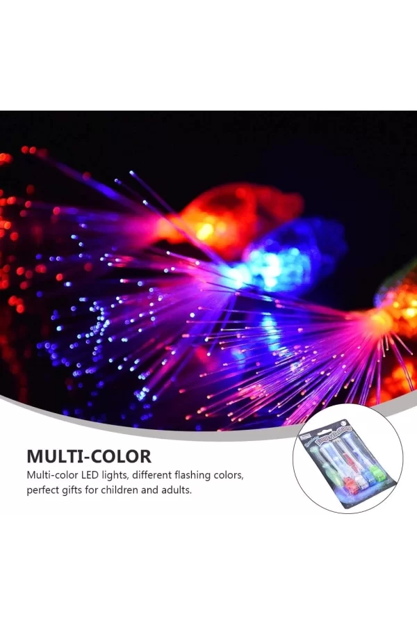 Led Işıklı Renkli Püsküllü Parmak Işığı 4 Renk 4 Adet