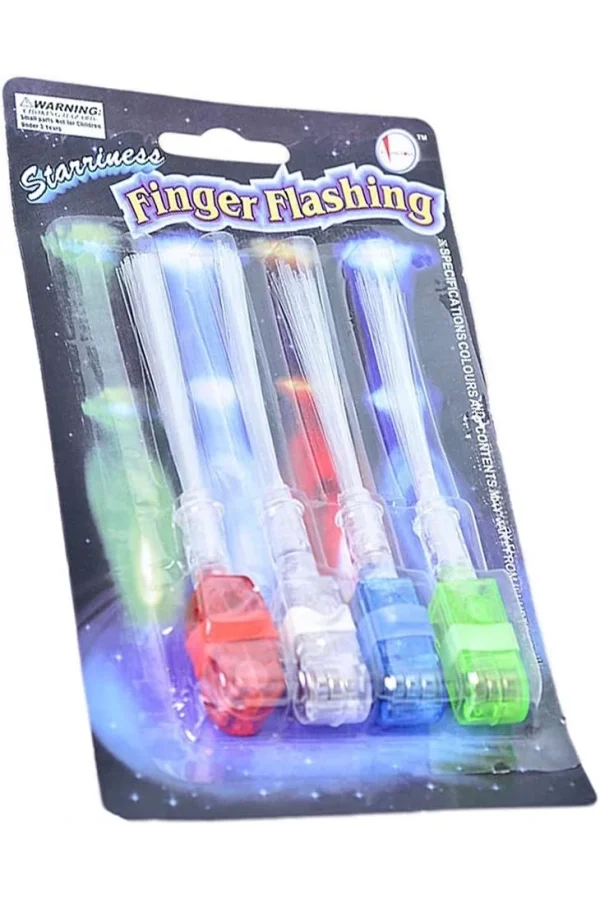 Led Işıklı Renkli Püsküllü Parmak Işığı 4 Renk 4 Adet