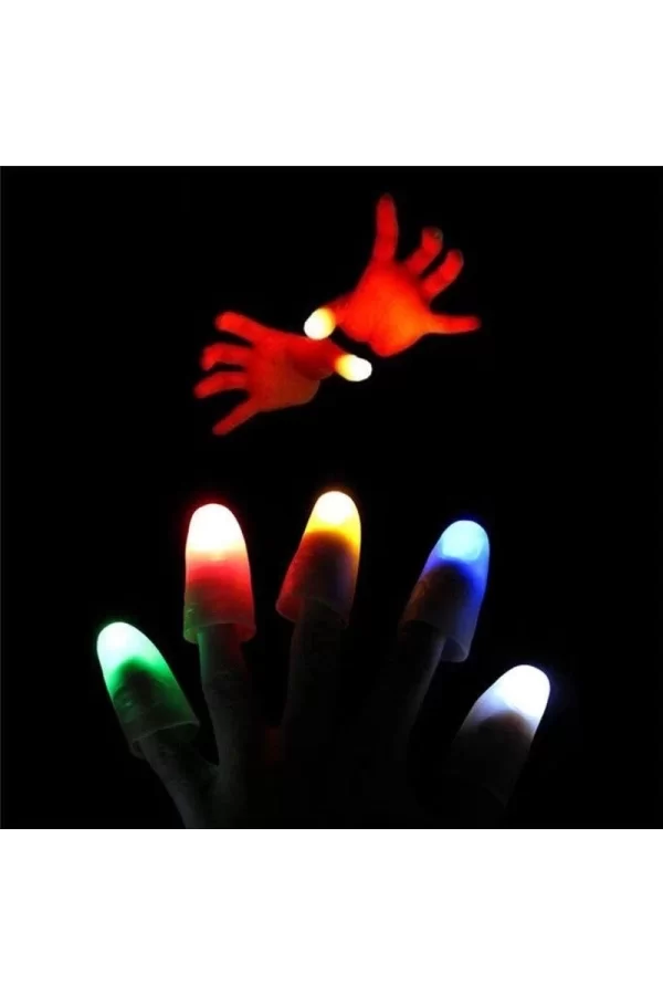 Led Işıklı Renkli Sihirli Parmak Işıklı Parmak Şaka Parmak 1 Adet