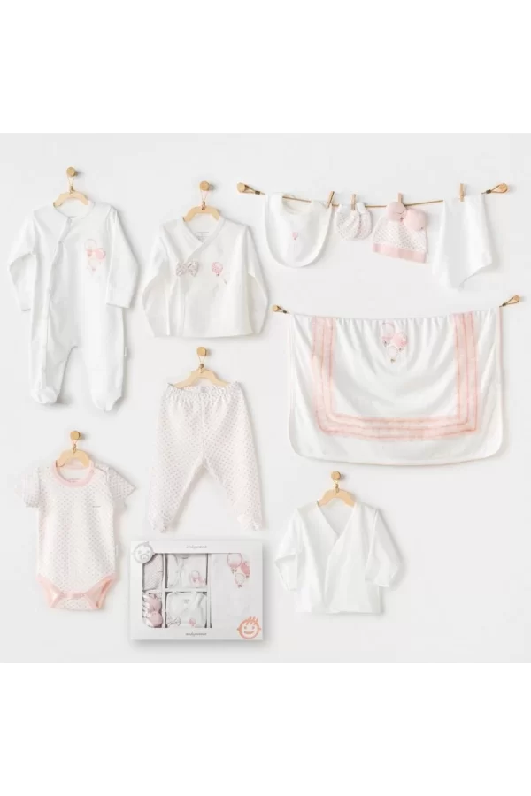Luz&Pos Andywawa Ac25551 Newborn Set Pınk Baloons 10lu Hastane Çıkışı Ekru