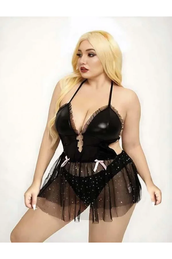 Luz&Pos Arias Closet Büyük Beden Askılı Fantezi Tül Etekli Takım