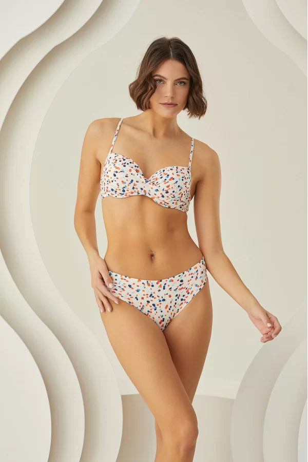 Luz&Pos Arias Closet Puantiyeli Şık Desenli Kaplı Bikini Takımı