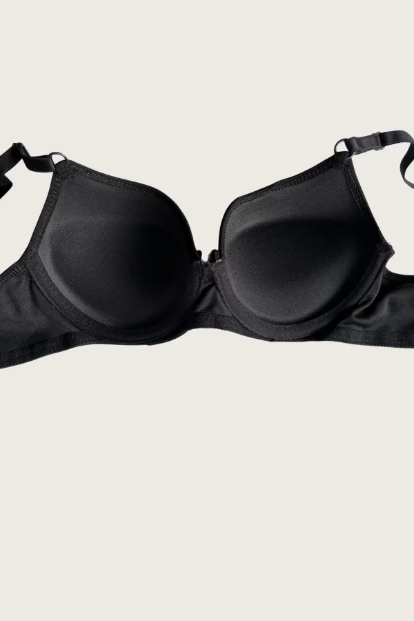 Luz&Pos Arias Closet Siyah-beyaz 2li Mikro Kumaş Push Up Dolgulu Balenli Günlük Destekli Sütyen