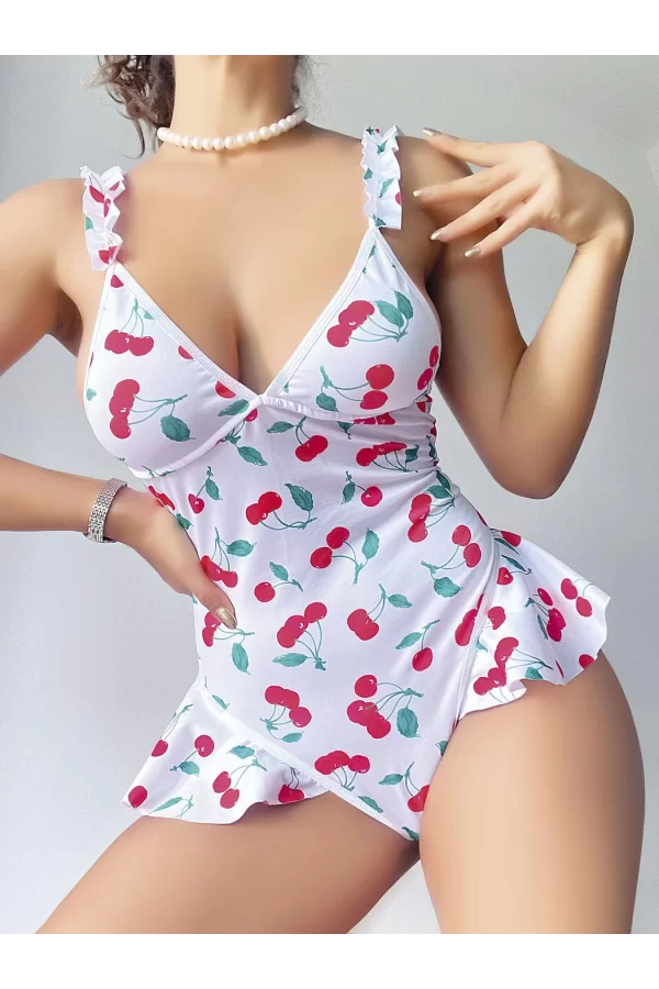 Luz&Pos Arias Closet Vişne Desenli Fantezi Body
