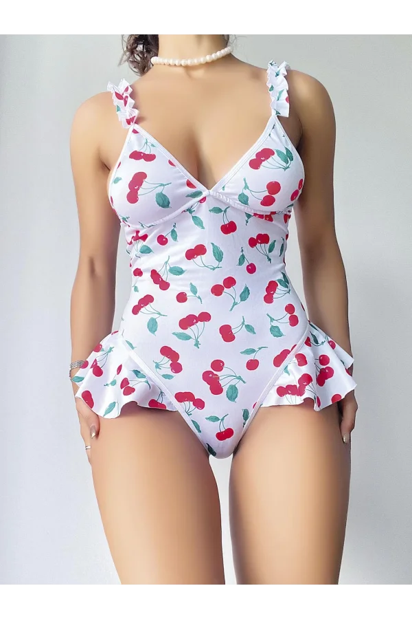 Luz&Pos Arias Closet Vişne Desenli Fantezi Body