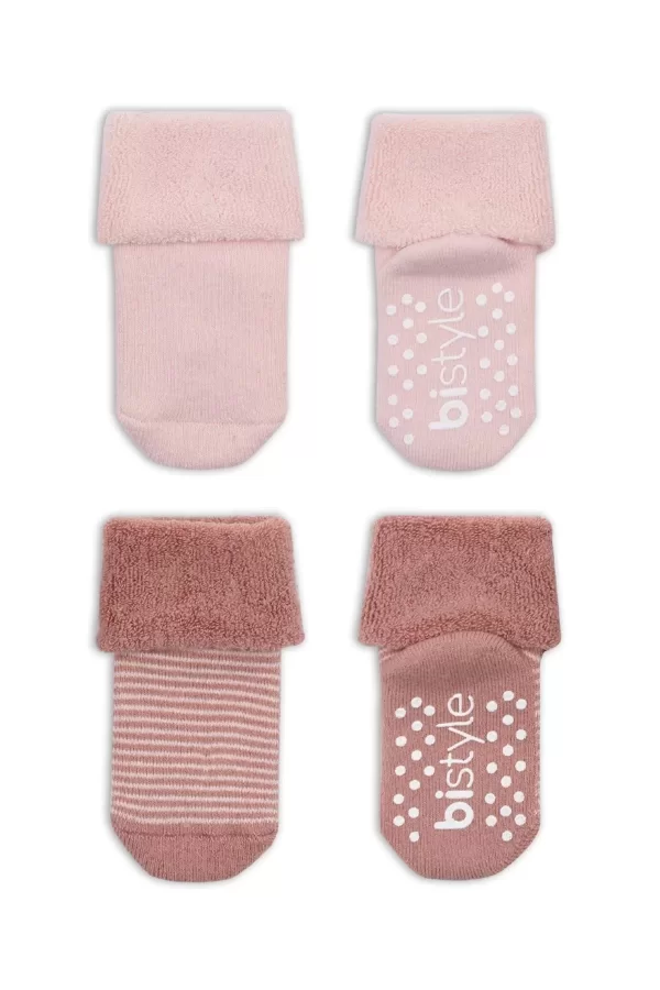 Luz&Pos Çemberli Kaymaz Havlu Soket Çorap 2li Bs10503 Pudra Pembe