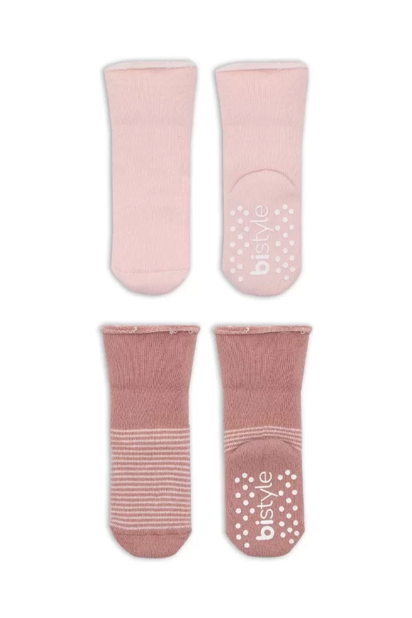 Luz&Pos Çemberli Kaymaz Havlu Soket Çorap 2li Bs10503 Pudra Pembe