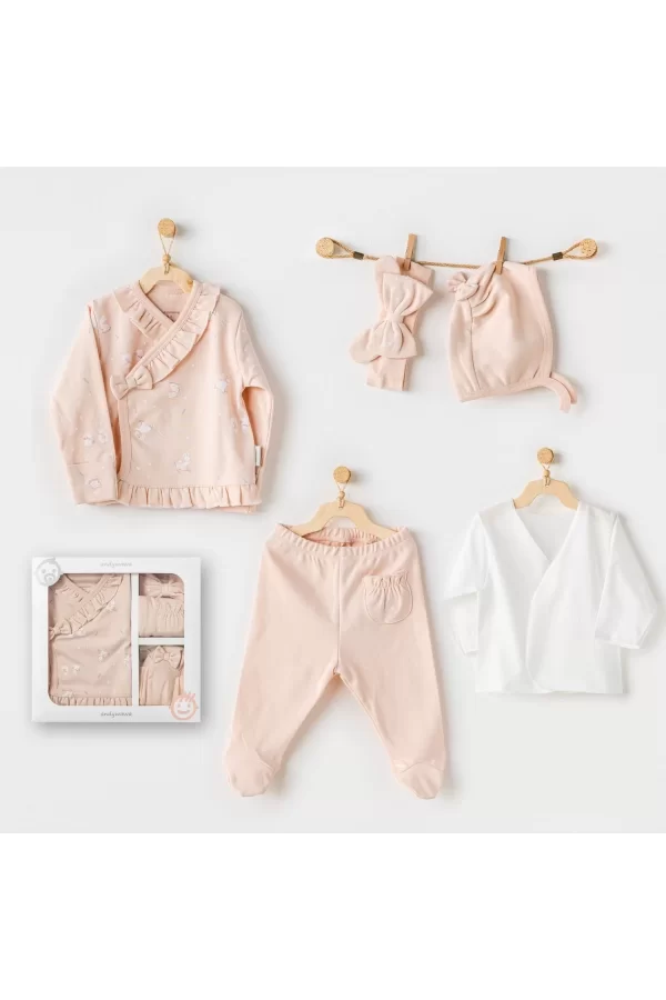 Luz&Pos Cute Bunnies Be Sking 5 Parça Hastane Çıkışı Pink