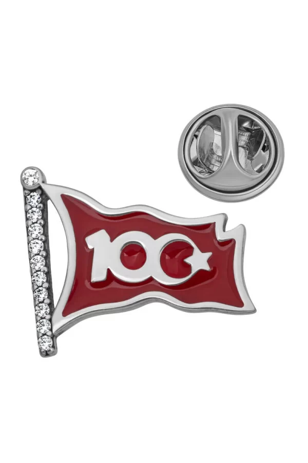 Luz&Pos Gümüş Ay Yıldız 100.yıl Rozet