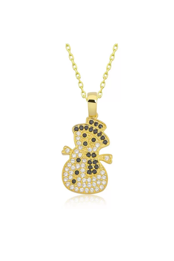 Luz&Pos Gümüş Gold Kardan Adam Kadın Kolye