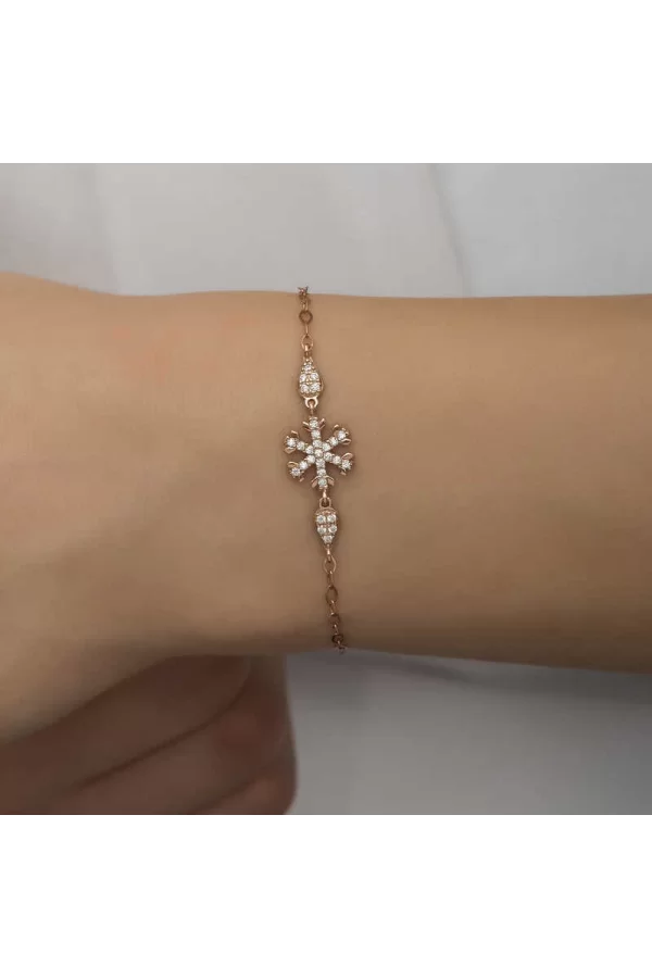 Luz&Pos Gümüş Rose Kar Tanesi Kadın Bileklik