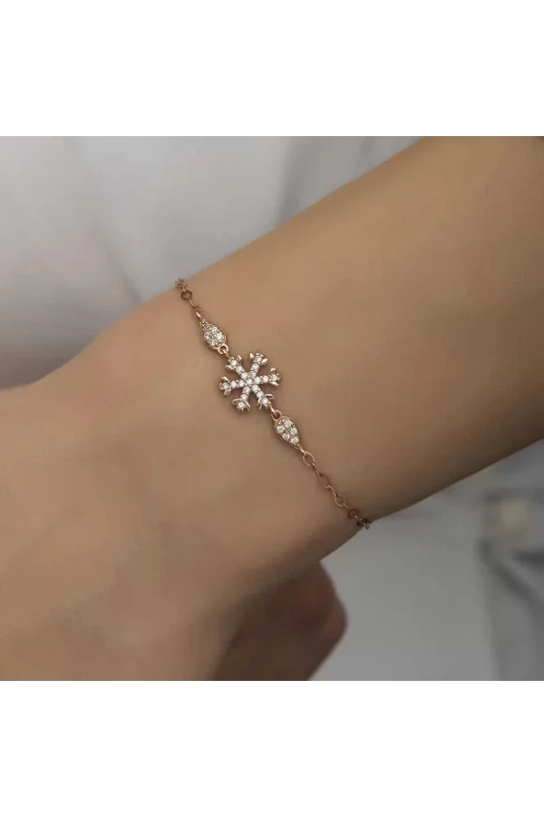 Luz&Pos Gümüş Rose Kar Tanesi Kadın Bileklik
