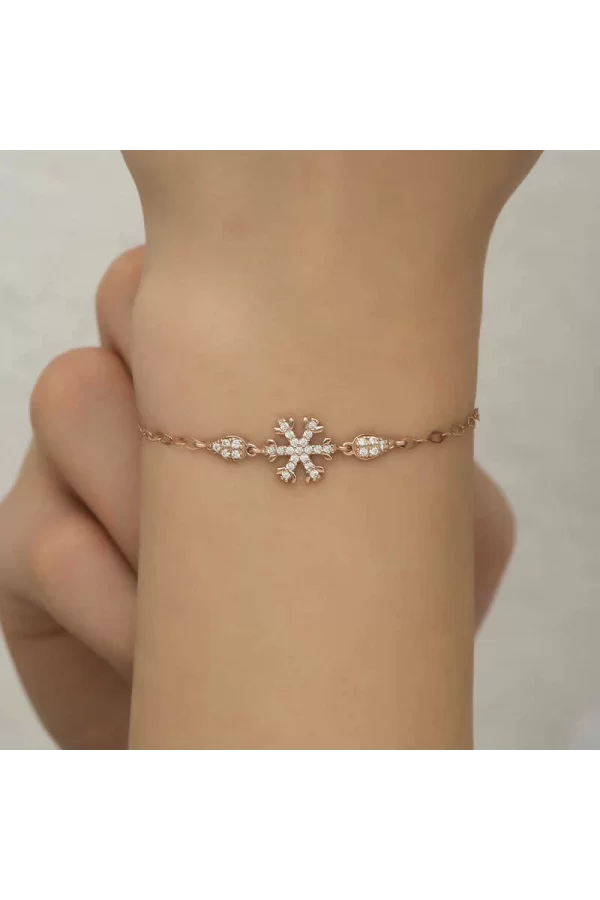 Luz&Pos Gümüş Rose Kar Tanesi Kadın Bileklik