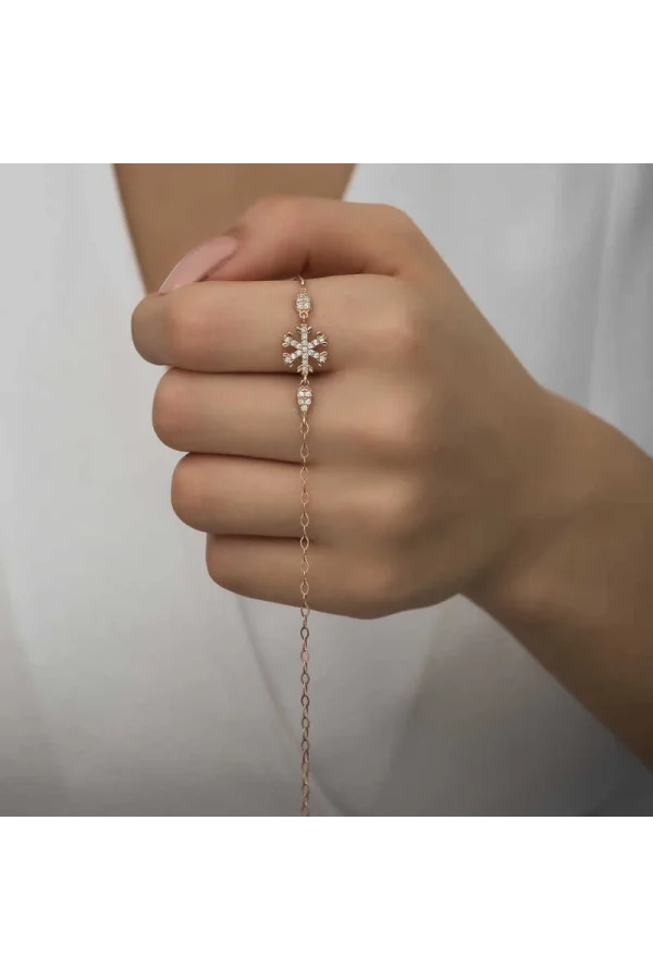 Luz&Pos Gümüş Rose Kar Tanesi Kadın Bileklik