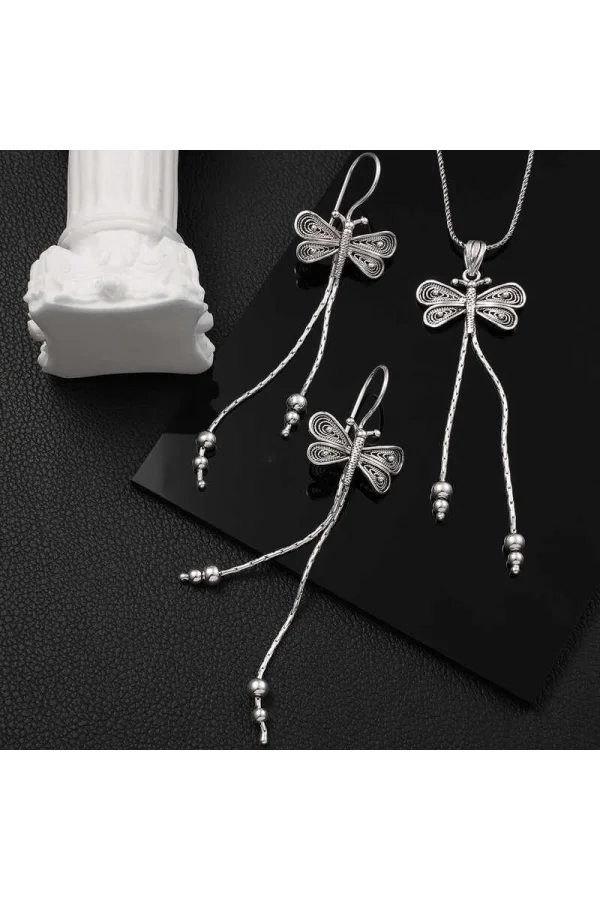 Luz&Pos Gümüş Telkari Yusufçuk Kadın Set