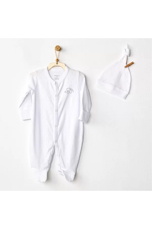 Luz&Pos Jacquard Bebek Tulum Takım White