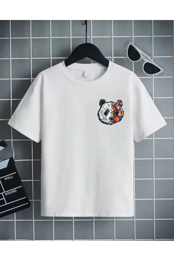 Luz&Pos Unisex Çocuk Baskılı T-shirt - Beyaz